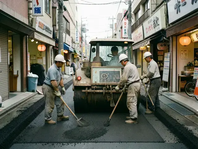 1987年の創業当時の路面工事